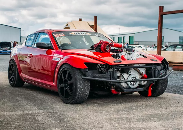 The A picture of the RX-8 with a Cummins diesel swap