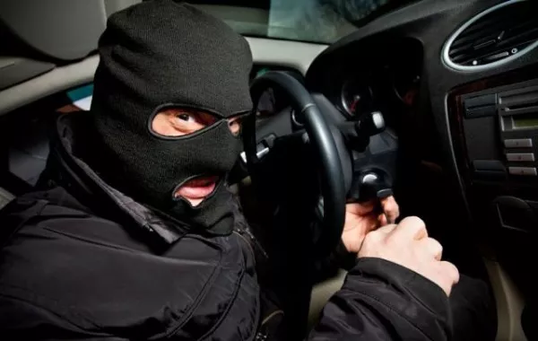 Thief on car