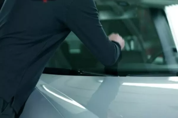 Man checking the mirror