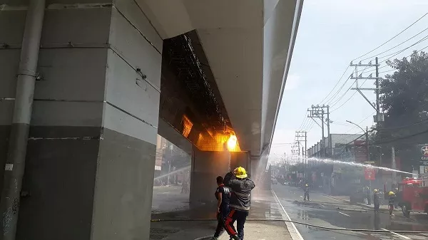 A picture of the LRT 2 fire