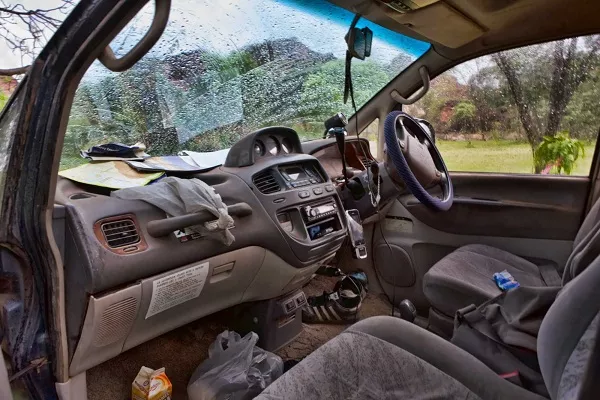 Dirty car interior