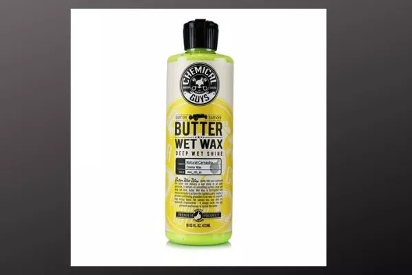 A bottle of Chemical Guys Butter Wet Wax looks appetizing. No, don't spread it on bread A picture of Chemical guys butter wet wax