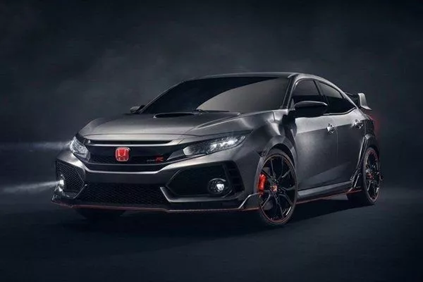 A picture of the Honda Civic Type R with dark back ground