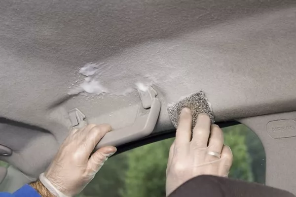 cleaning car ceiling