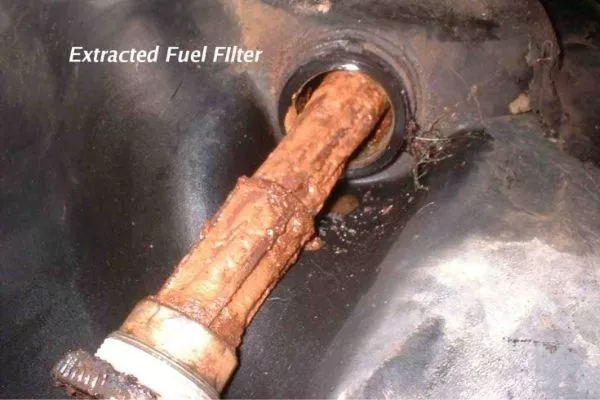 A picture of a very dirty filter