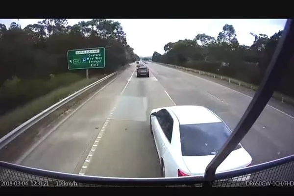 a dashcam showing surrounding vehicles