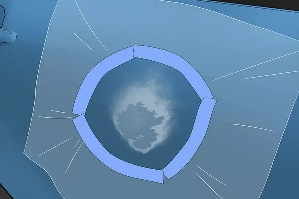 car's finish with plastic and tape