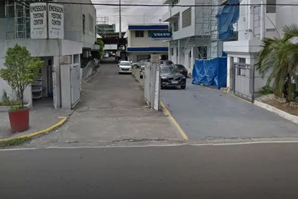 See that pathway to the left. That heads towards the Core Emission Testing Center. A picture of the front of Core Emission test center