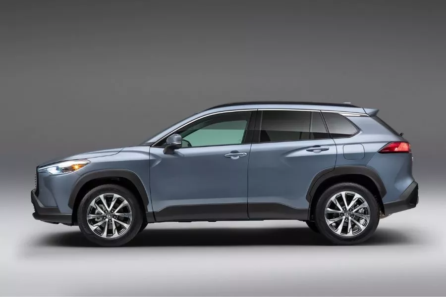 The Corolla Cross from the side