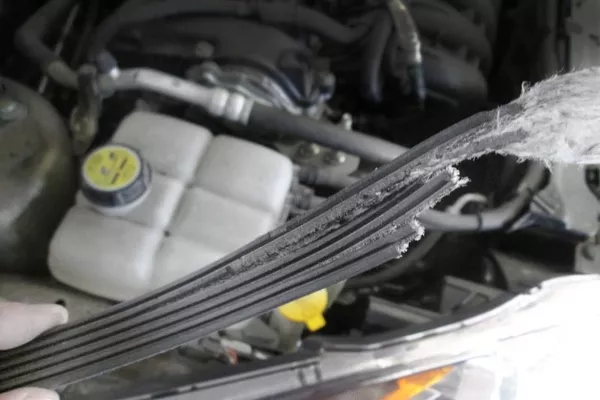 damaged car belt