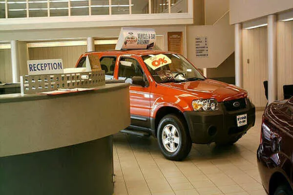 car in a car dealership