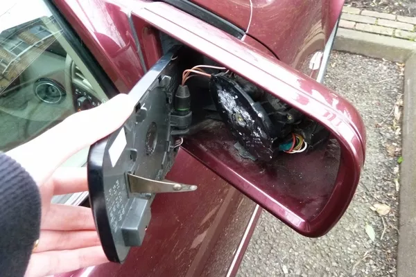 detached side view mirror