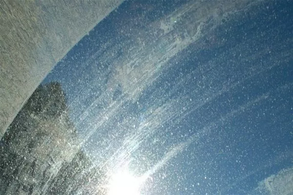 A picture of a very dirty windshield