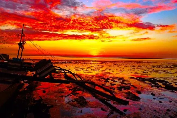 A picture of a sunset in Donsol, Sorsogon