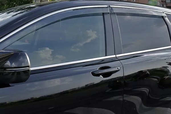 A car's doors and windows.