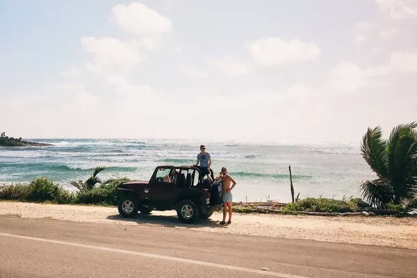 Car parked near the beach