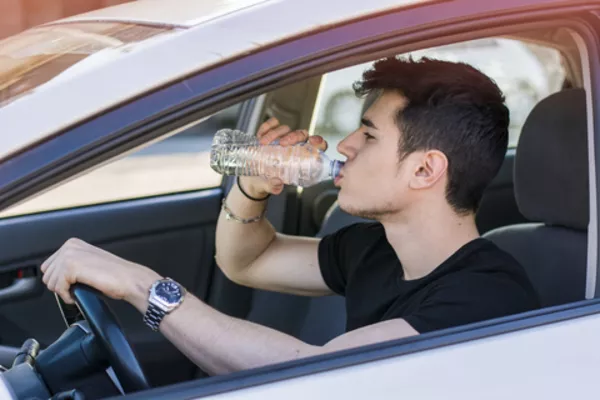 driver drinking water