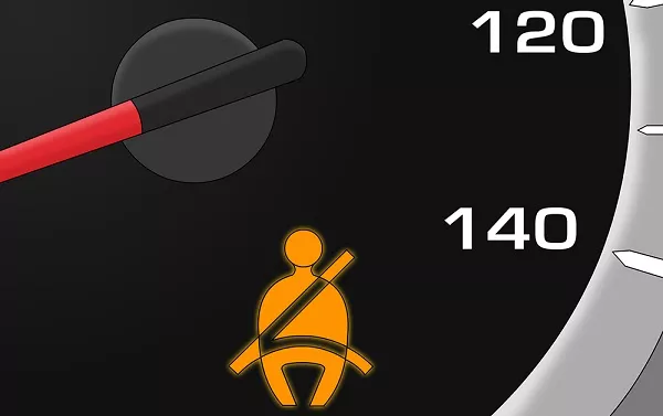 seat belt warning light on