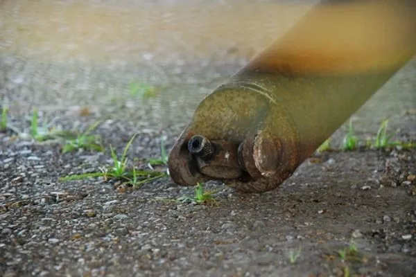 Of course, the worst case scenario is something like this A picture of a car with a dropped driveshaft