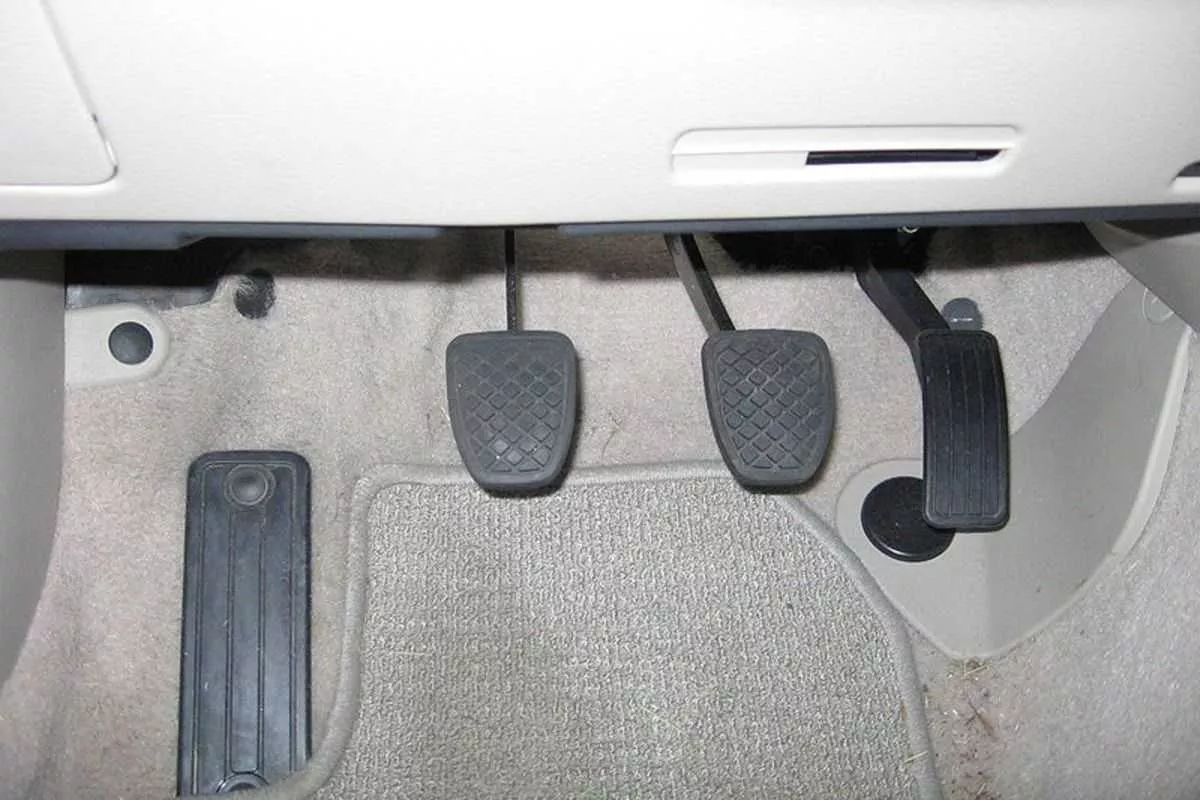 A picture of a car with a dummy pedal.
