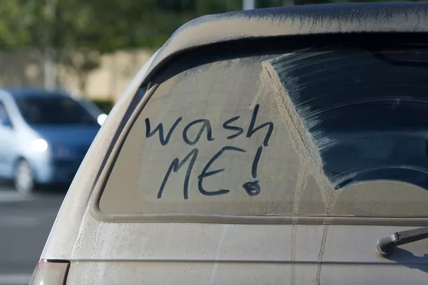 Dusty car window