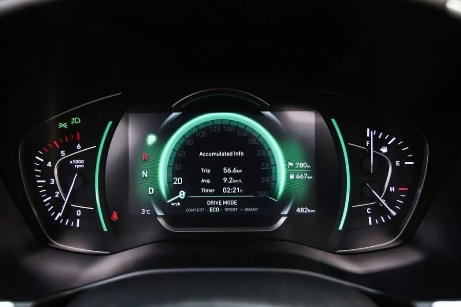 Hyundai Eco mode instrument cluster