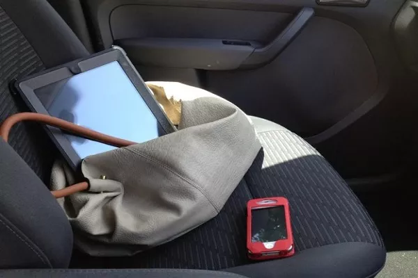 electronic devices inside car