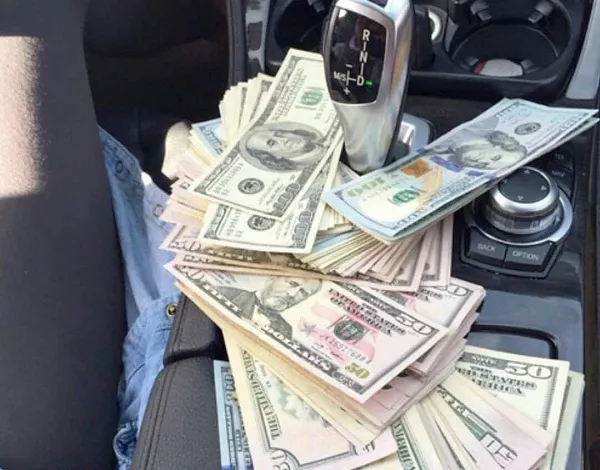 Cash inside car