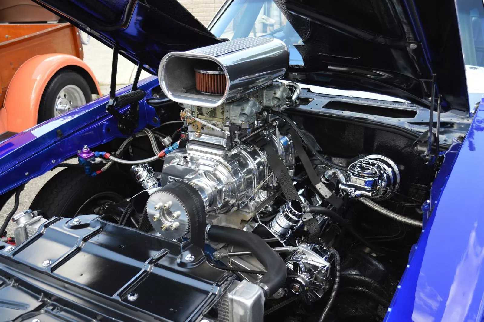 An engine with a supercharger