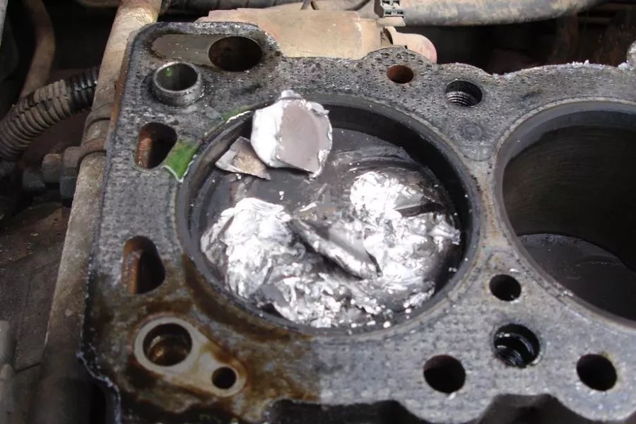 Internal engine damage caused by timing belt failure