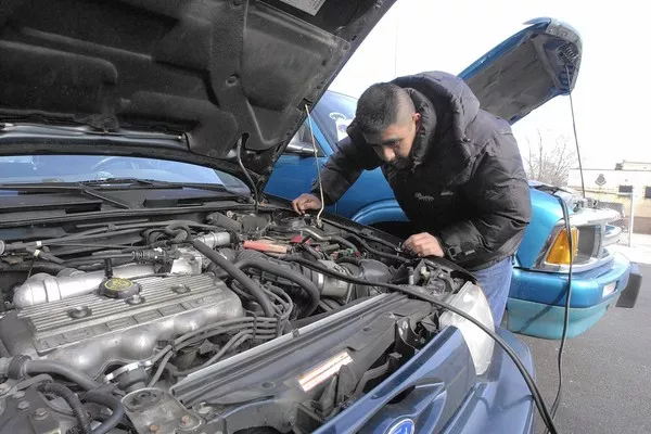 Man fixing the engine