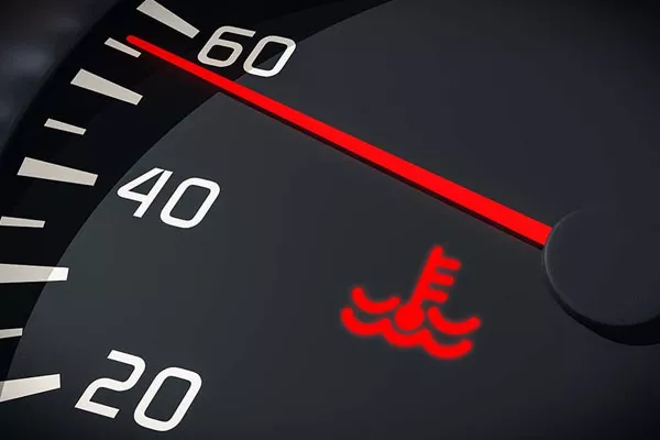 Engine temp warning light on dashboard