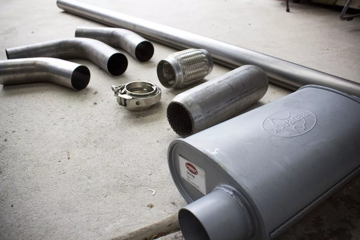 The CAT and muffler are the two of the most notable advancements in the auto industry Disassembled exhaust system