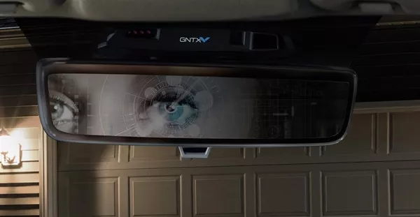 eye scan by car mirror