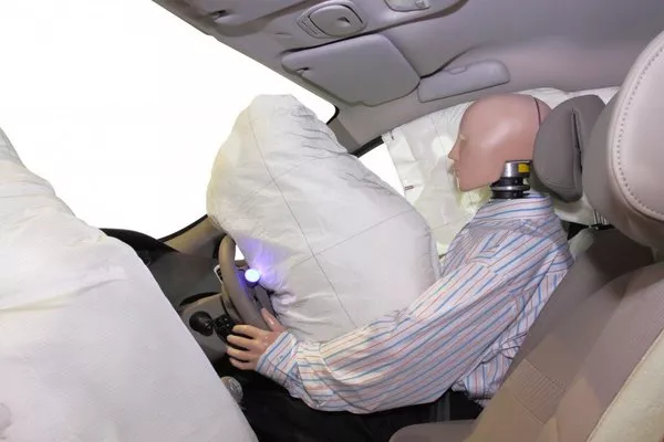 Mannequin and airbags deployed 