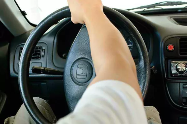 turning the steering wheel