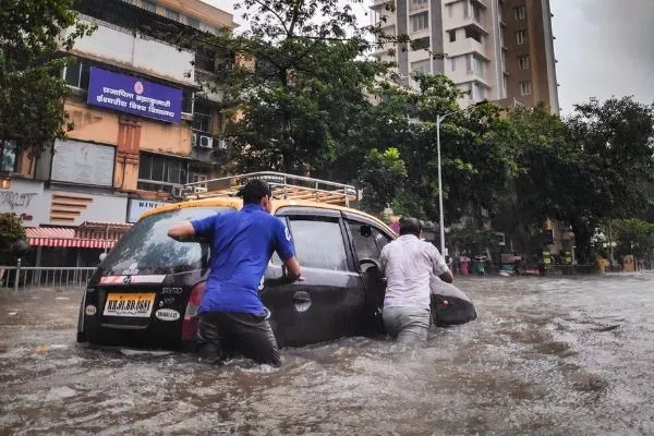 Driving pushed through flood