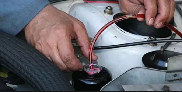 flush power steering_push clear tubing