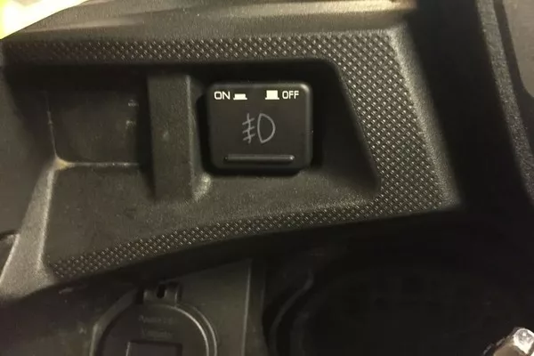 Get your handy manual and try and find out where the fog light switch is located. Fog light switch
