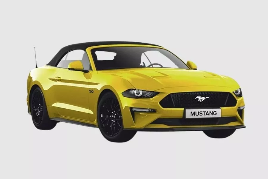 Ford Mustang in Grabber Yellow body color