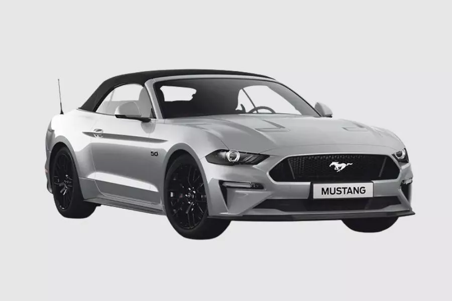 Ford Mustang in Iconic Silver Metallic body color