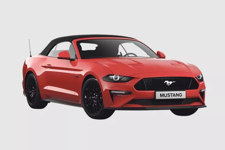 Ford Mustang in Race Red Metallic body color