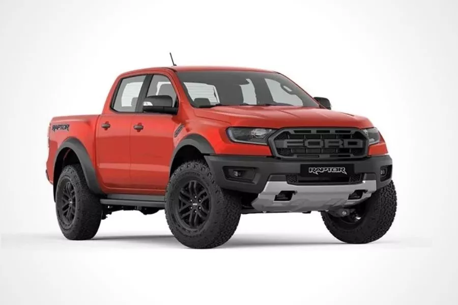 Ford Ranger Raptor color in True Red