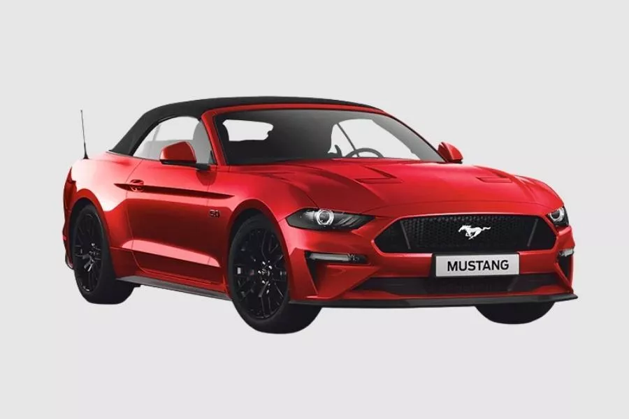 Ford Mustang in Rapid Red Metallic body color