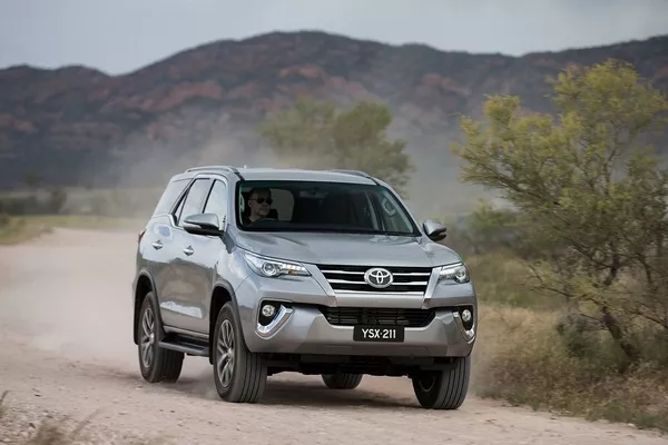 toyota fortuner on the road