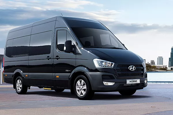 A picture of the Hyundai H350 on the tarmac