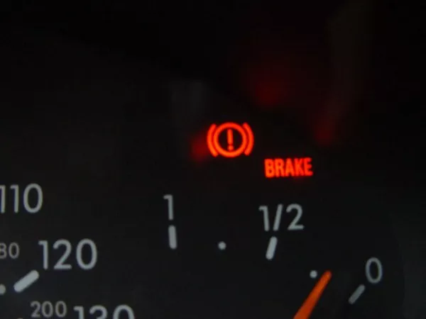 handbrake warning sign