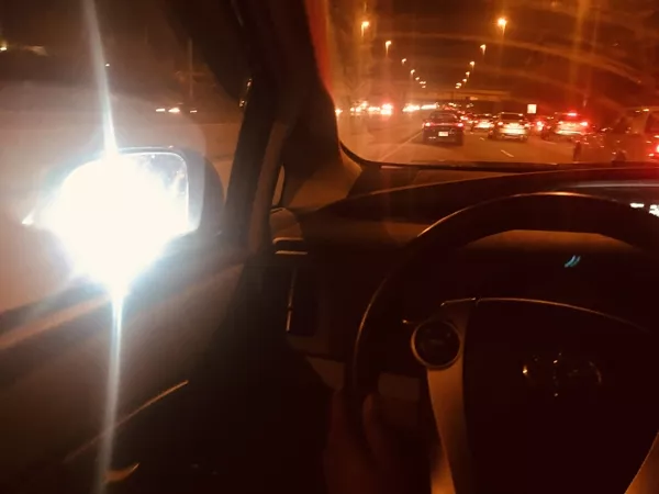 Driving in the dark needs night vision that is gained without any light in the cabin headlight glares