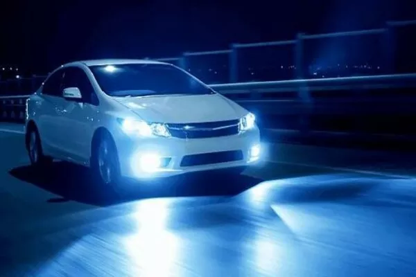 Car with headlights on