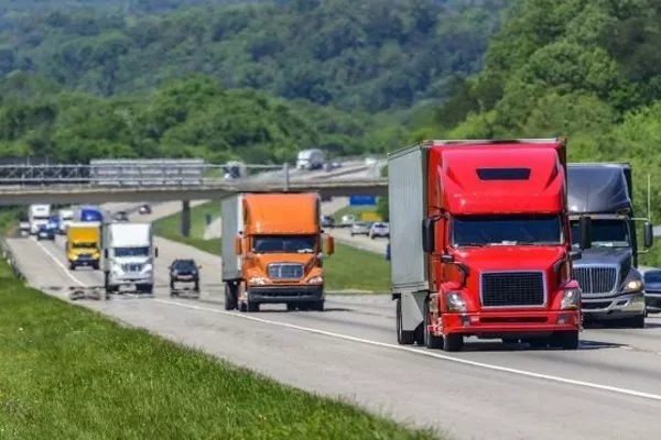 Trucks in the highway